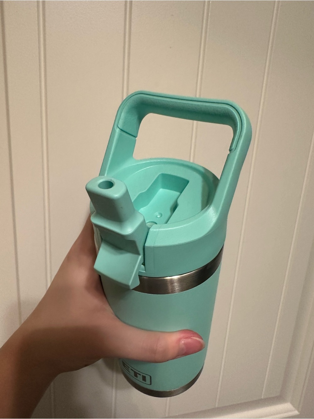 Yeti Mint Green Kids Stainless Steel Bottle with Handle and Flip Spout
